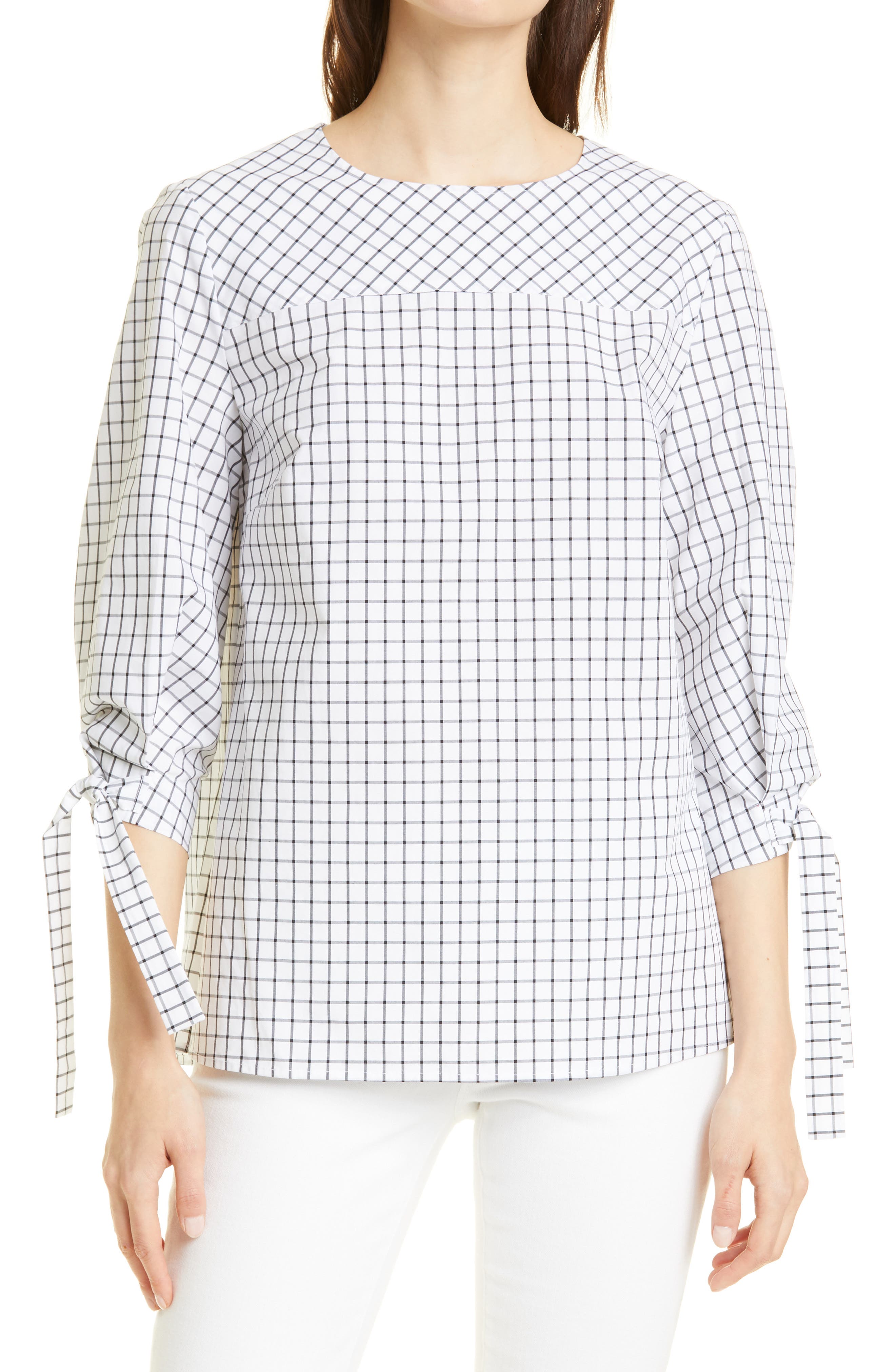 MISOOK Stretch Cotton Ruched Sleeve Blouse MISOOK Stretch Cotton Ruched Sleeve Blouse